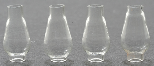 Dollhouse Miniature Glass Chimney Shade, Clear, 4/Pk